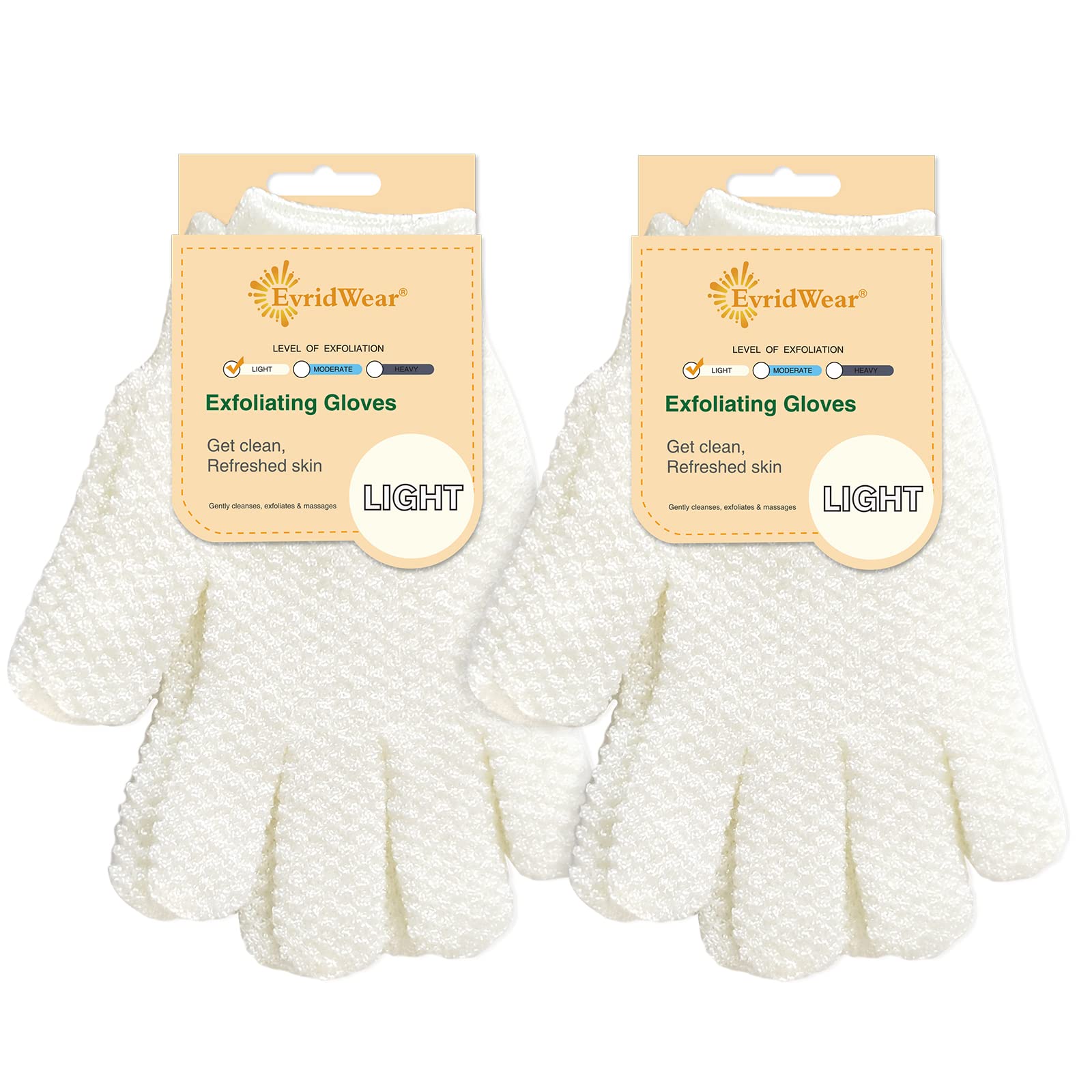 Guantes Evridwear exfoliantes con textura dual para ducha