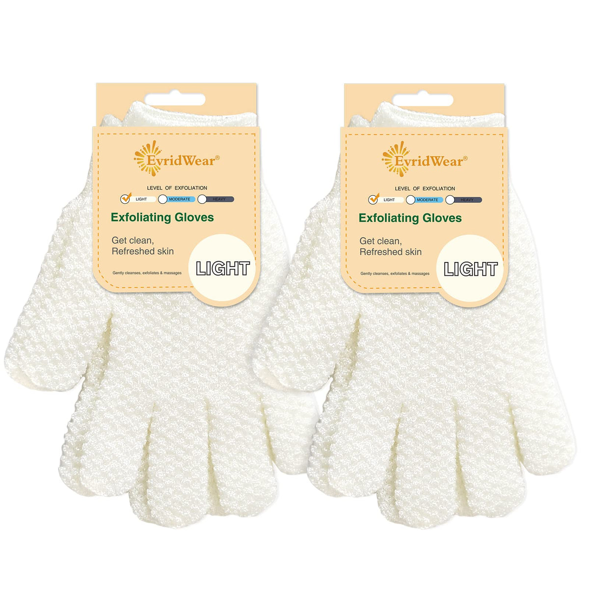 Guantes Evridwear exfoliantes con textura dual para ducha