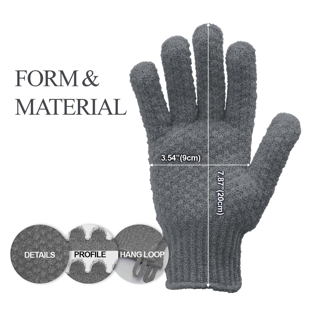Resultado suave de la piel tras exfoliar con guantes Evridwear de doble textura.