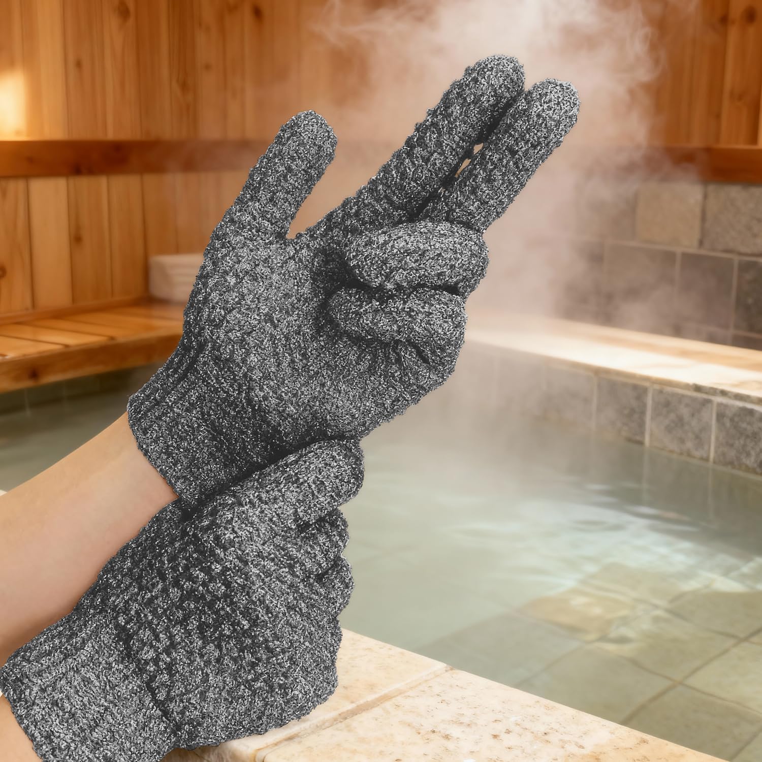 Uso en centro de bienestar y ducha para exfoliación corporal suave.
