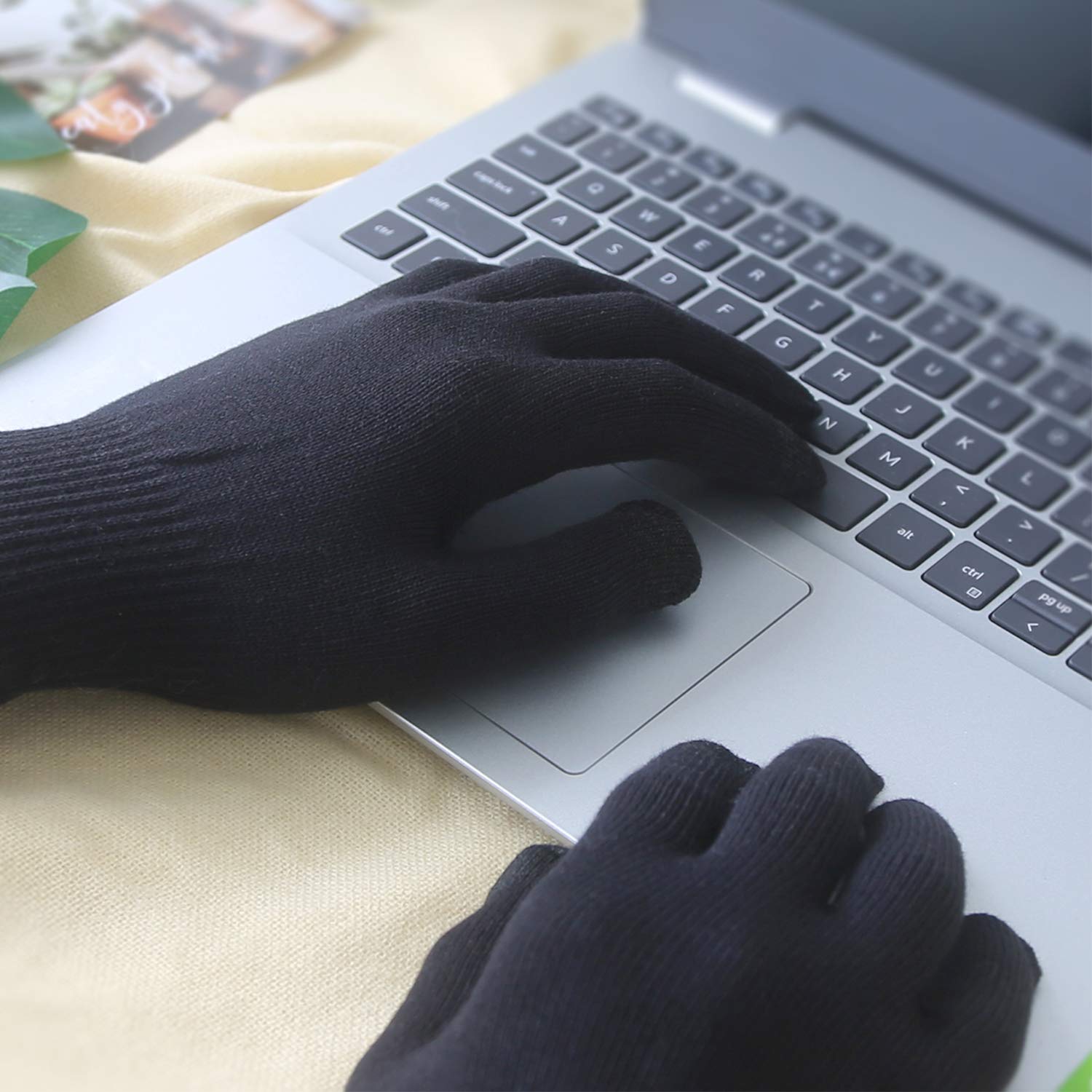 Guantes ligeros negros Evridwear para spa en casa