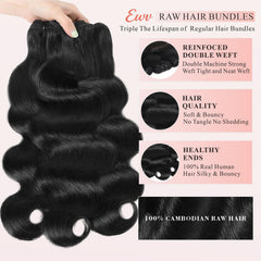 EWV 5x5 HD lace closure closeup showing natural scalp match.