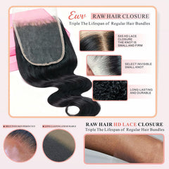 EWV natural black Brazilian virgin hair bundles for versatile styling.