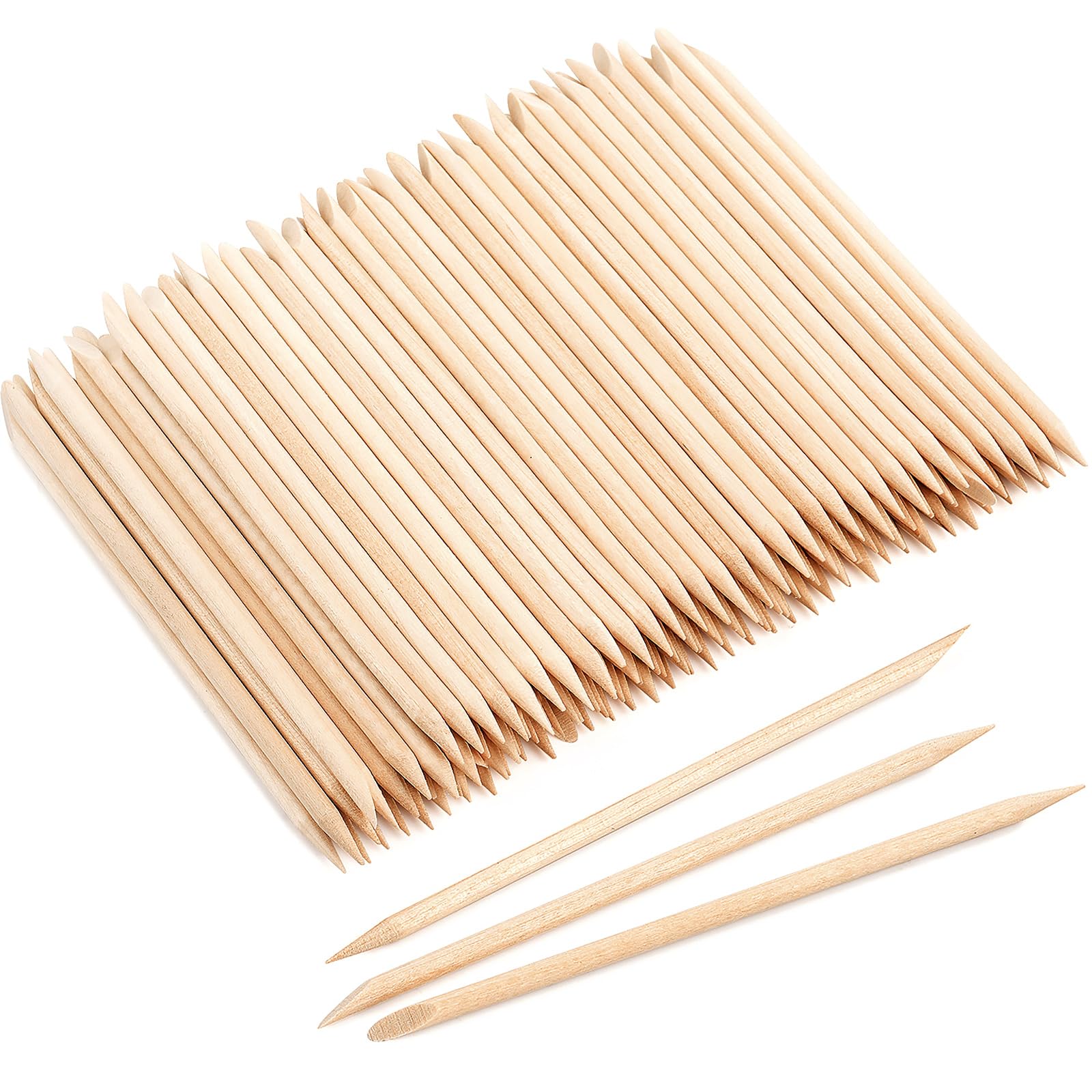 EWVVSS palillos naranja para cutícula de doble cara para empujar y limpiar uñas