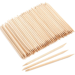 EWVVSS palillos naranja para cutícula de doble cara para empujar y limpiar uñas