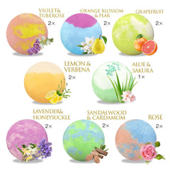 Excalla eight-fragrances close-up shows diverse scents for personalized relaxation.