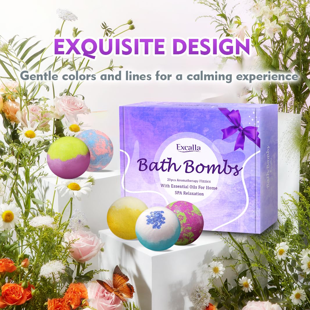 Excalla Bombas de baño cereza y higo para ánimo positivo