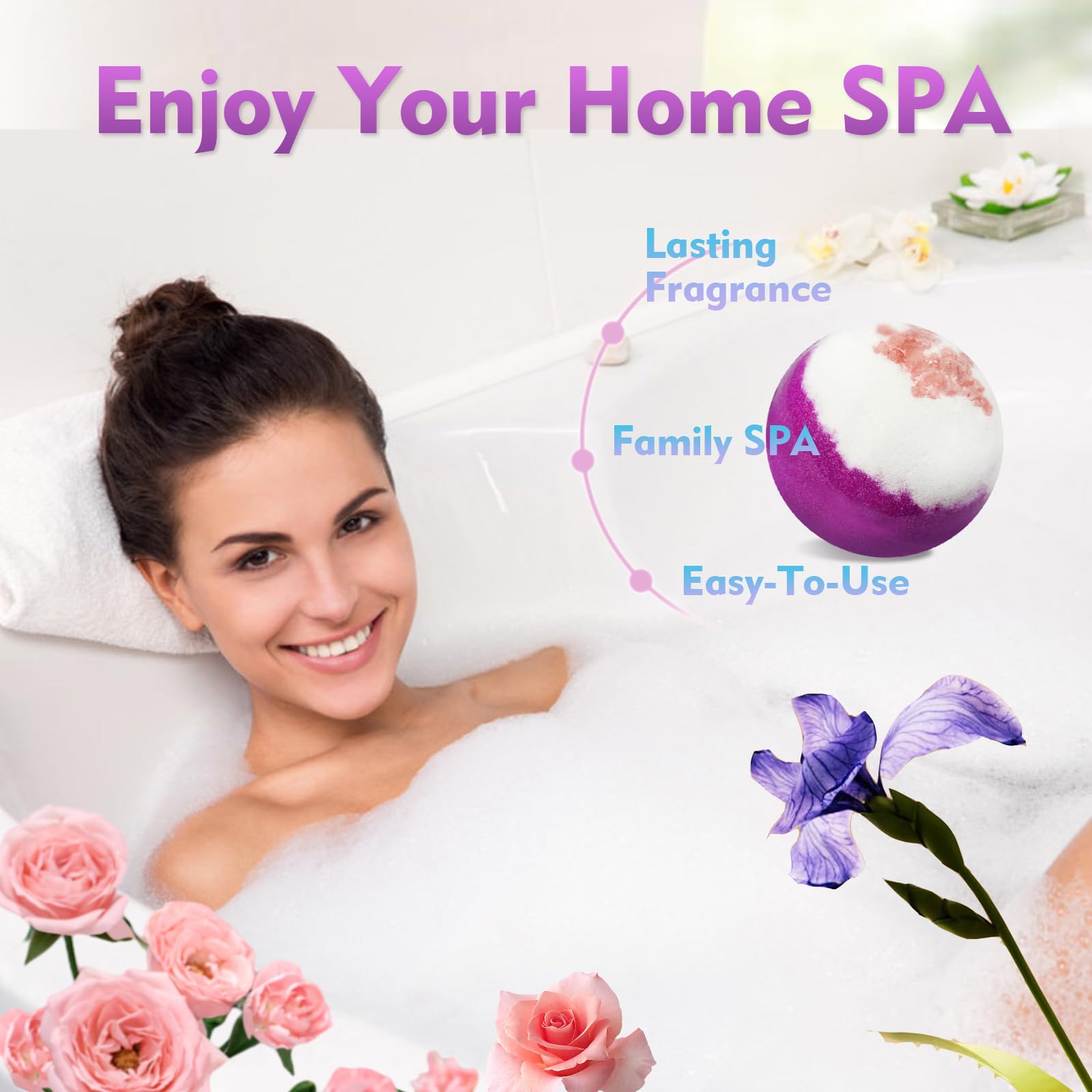 Excalla Bombas de baño lavanda y madreselva para relajación muscular