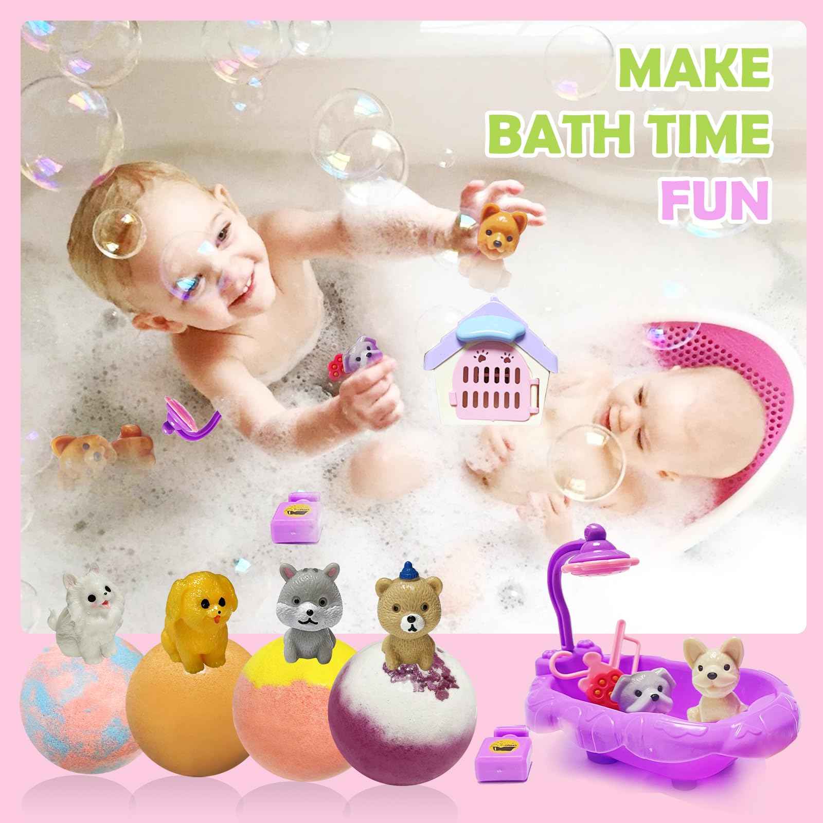 Excalla bombas de baño para niños con burbujas vibrantes y espuma suave.