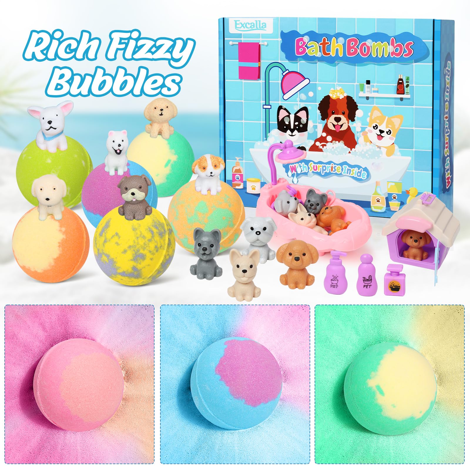 Excalla bombe bain sans taches pour baignoire propre.