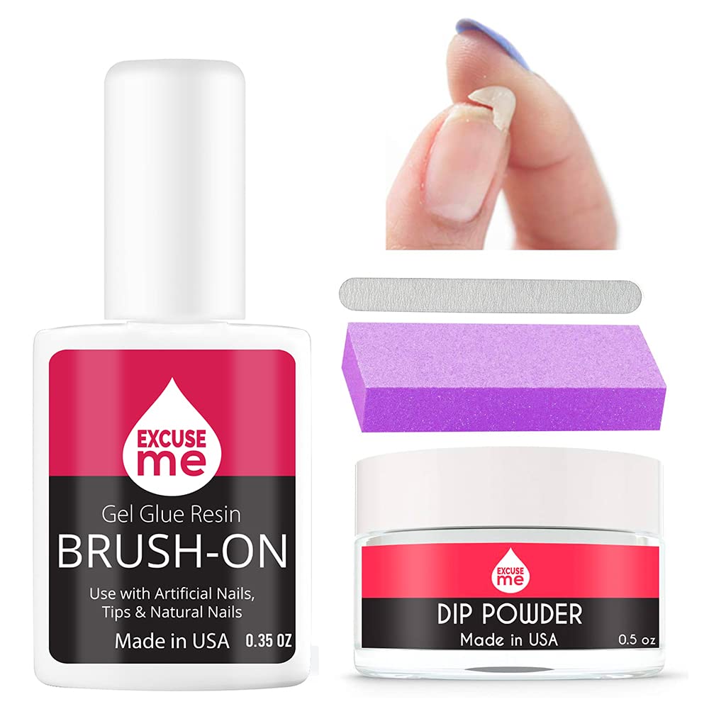 EXCUSE ME kit de reparación de uñas con brocha para arreglar uñas rotas rápidamente
