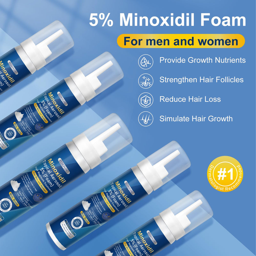 Texture crèmeuse d’Exdeploy Minoxidil Mousse, application facile sur le cuir chevelu