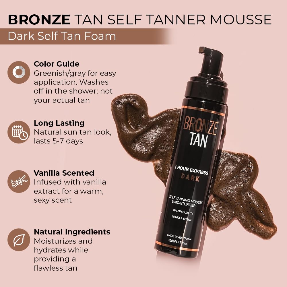 Existing Beauty Bronze Tan Mousse: duración de 5-7 días para un bronceado natural.