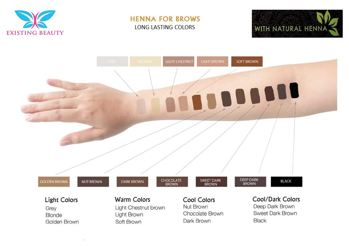 3 sobres de henna cejas marrón medio listo para usar