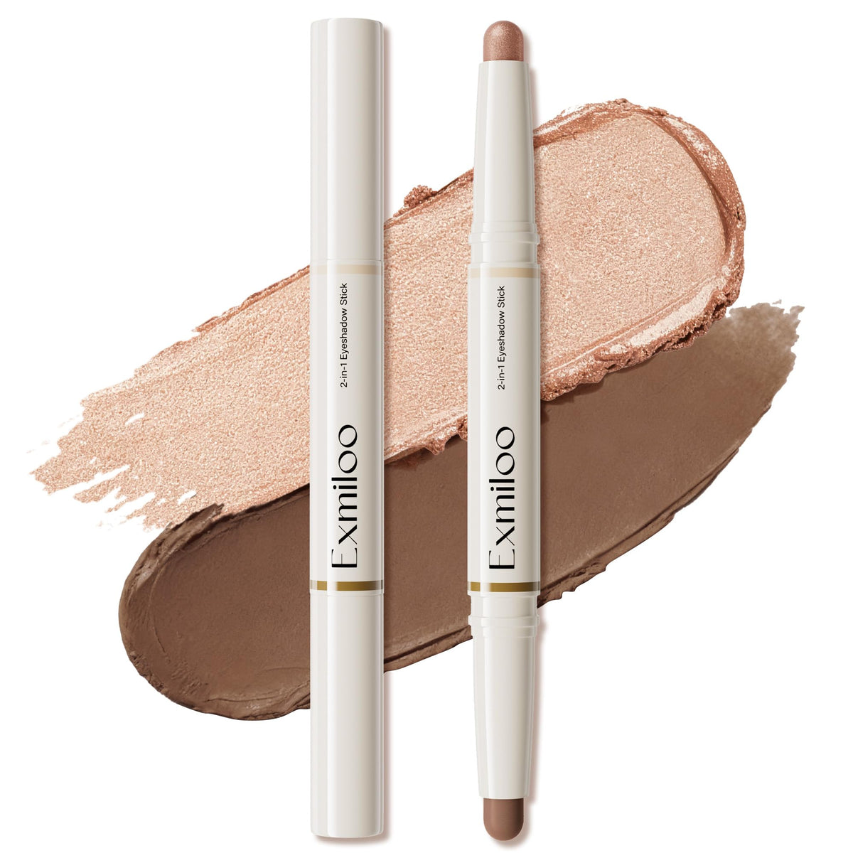 Exmiloo Eyeshadow Stick dual-ended matte and shimmer for versatile Taupe Twilight looks on lids.
