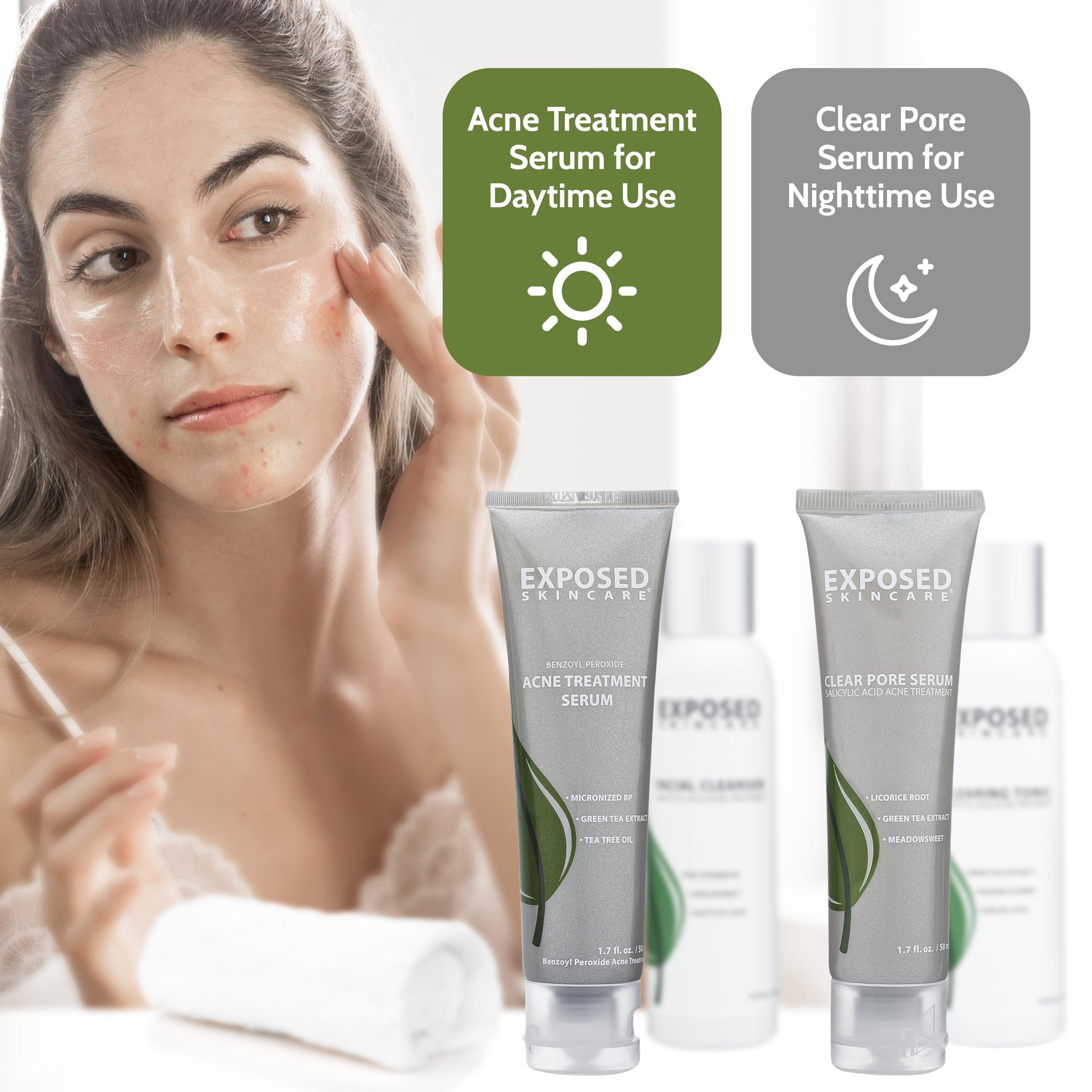 Exposed Skin Care kit: dos meses de uso diario recomendado.
