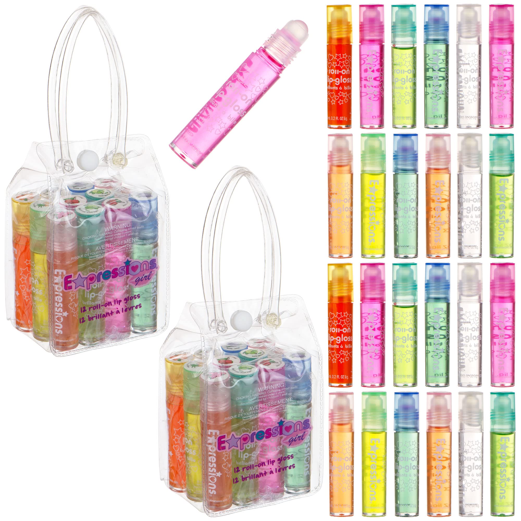Estuche portátil Expressions girl con asa para llevar brillo labial