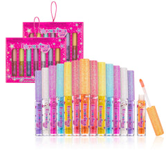 Conjunto Expressions Girl de brillos frutales, ideal para looks divertidos y luminosos.