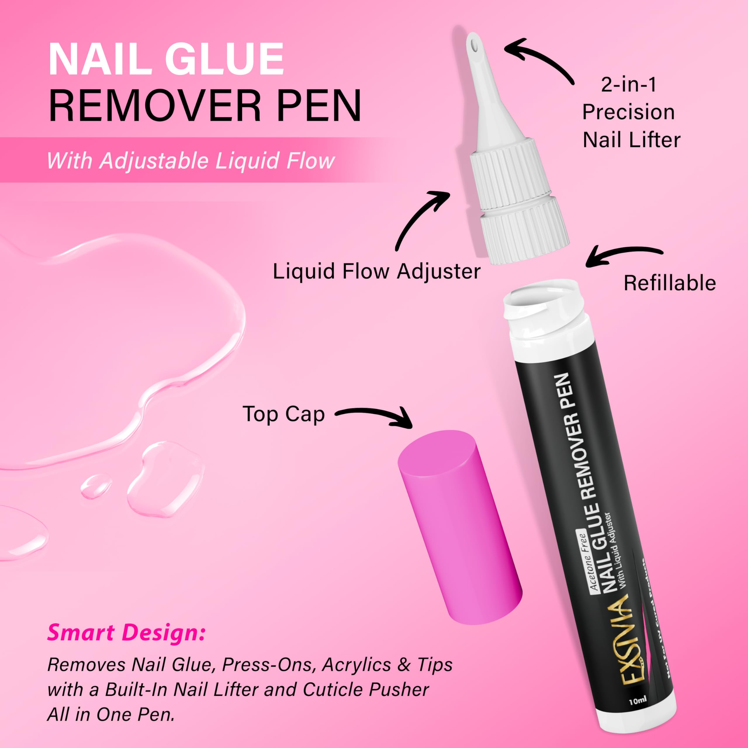 EXSIVIA empujador-cuticulas integrado para preparar uñas