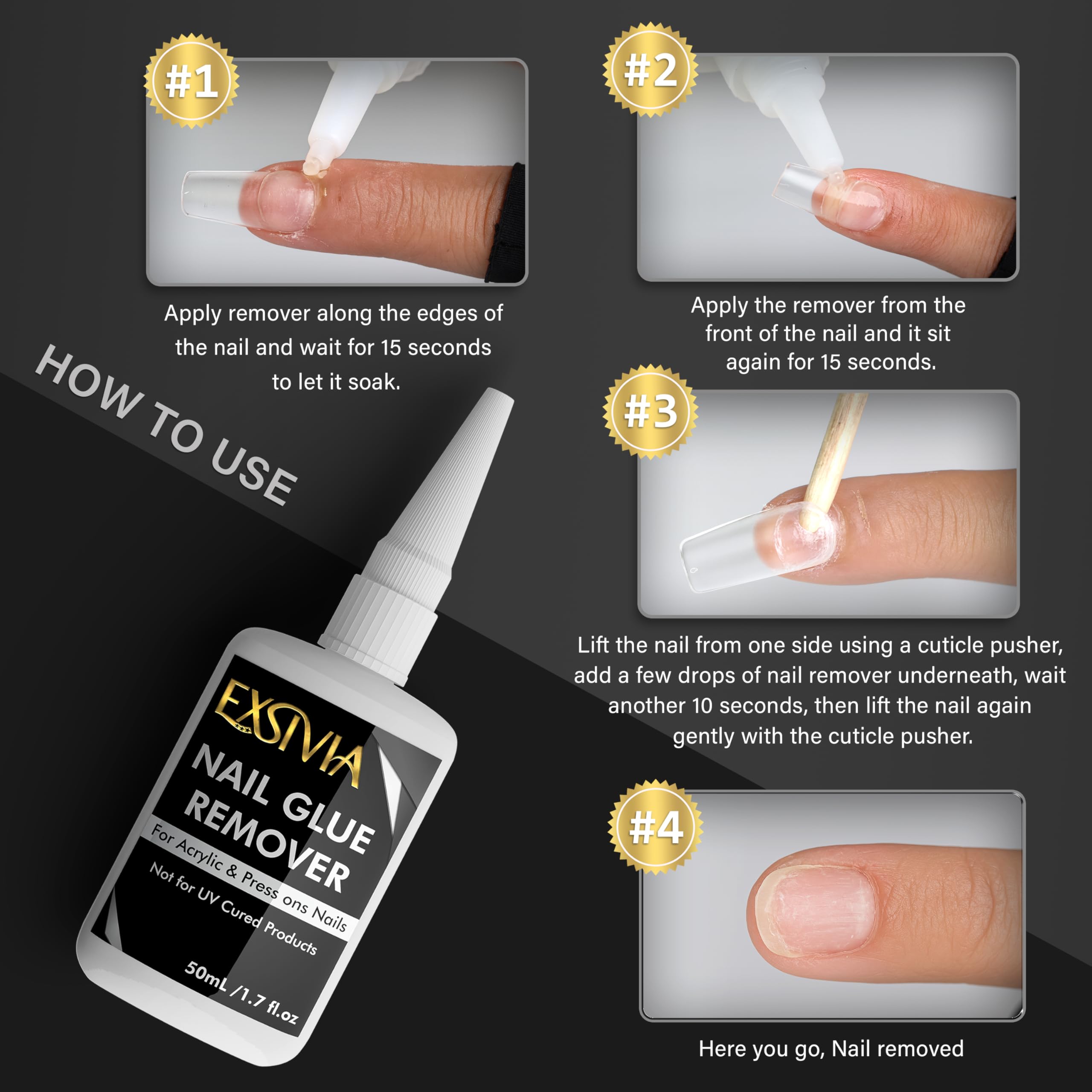 EXSIVIA kit completo de uñas prensadas lista para uso.