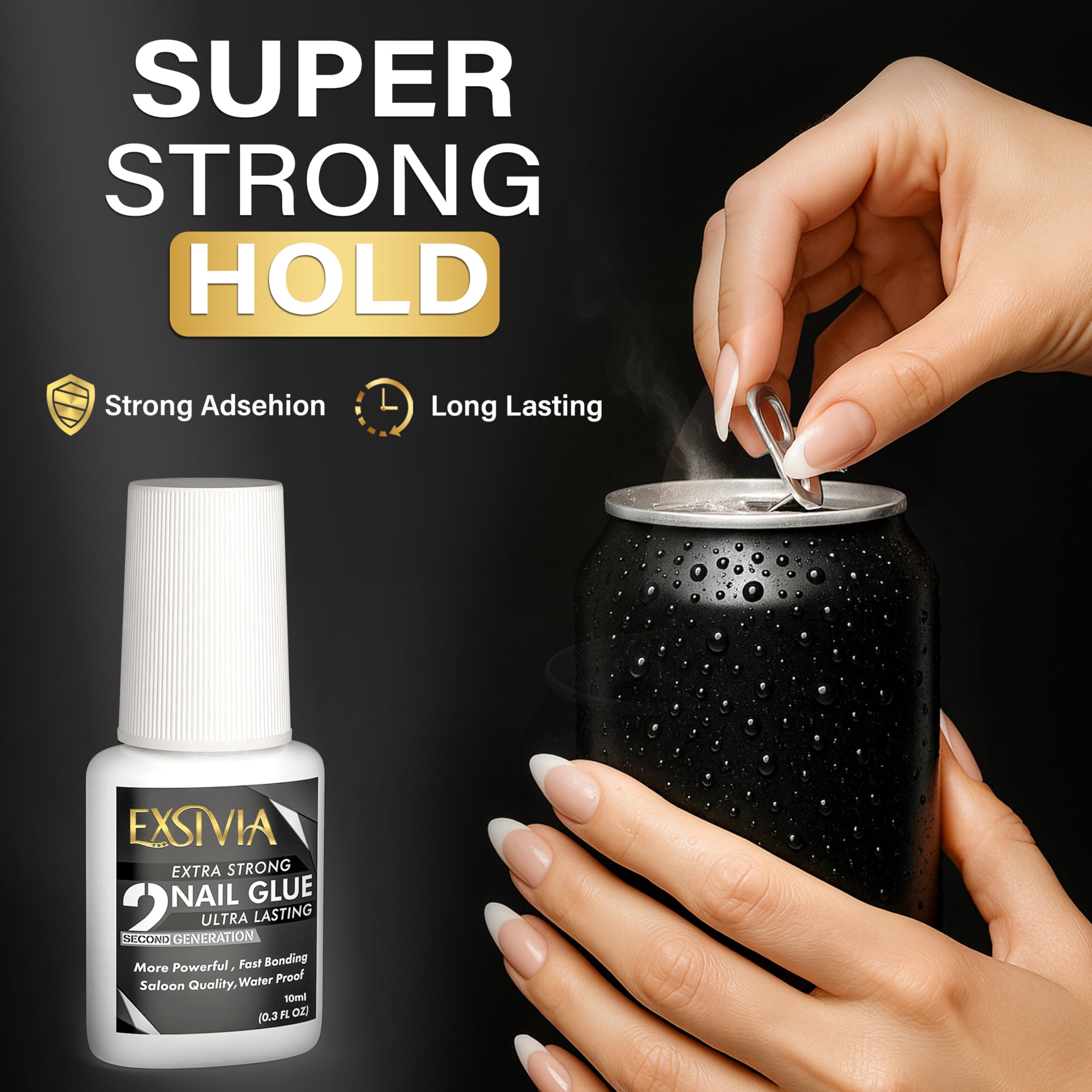 EXSIVIA kit uñas prensadas para aplicación precisa.