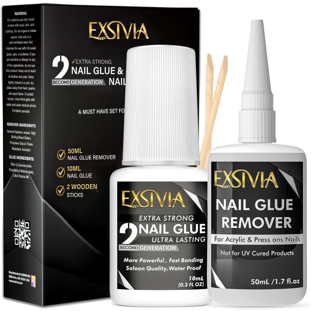 EXSIVIA pegamento uñas 10 ml ofrece fijación fuerte para uñas prensadas.