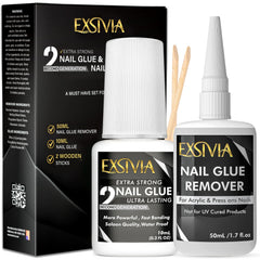 EXSIVIA pegamento uñas 10 ml ofrece fijación fuerte para uñas prensadas.