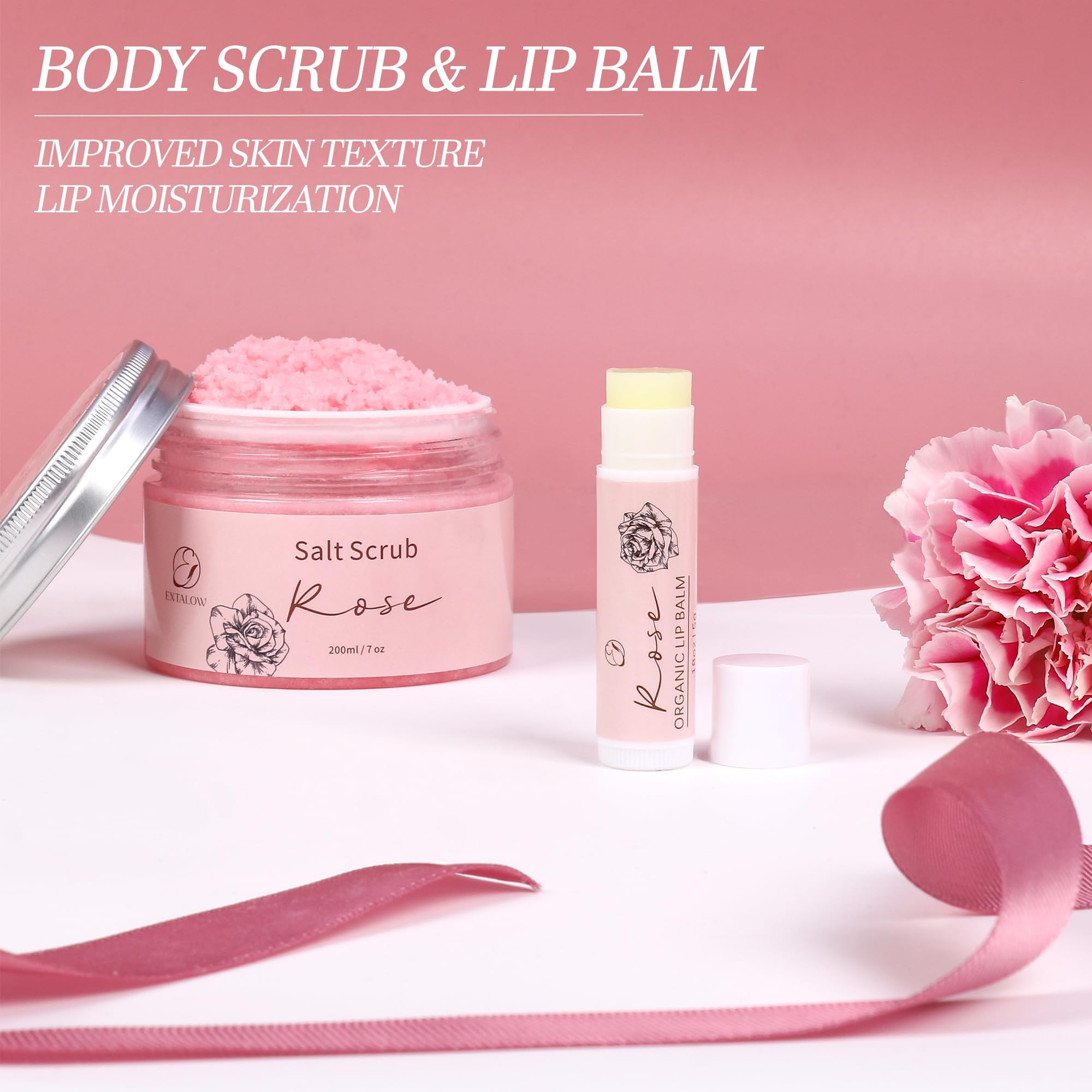 EXTALOW Ensemble Spa Rose, kit complet pour bien-être à domicile.