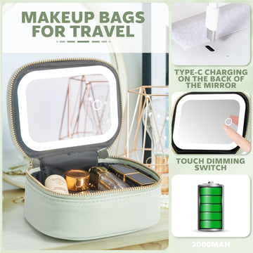 Extrei Gent material PU impermeable facilita limpieza y protección de cosméticos.
