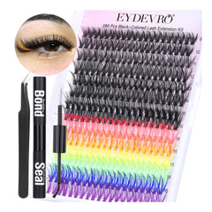 EYDEVRO kit de pestañas coloridas 8-16 mm para looks personalizados