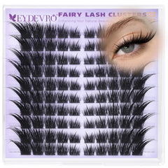 EYDEVRO Fairy Lash Clusters con curvatura Fox Eye para una mirada definida.