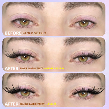 EYDEVRO Fairy Lash Clusters material ultraligero para mayor comodidad.