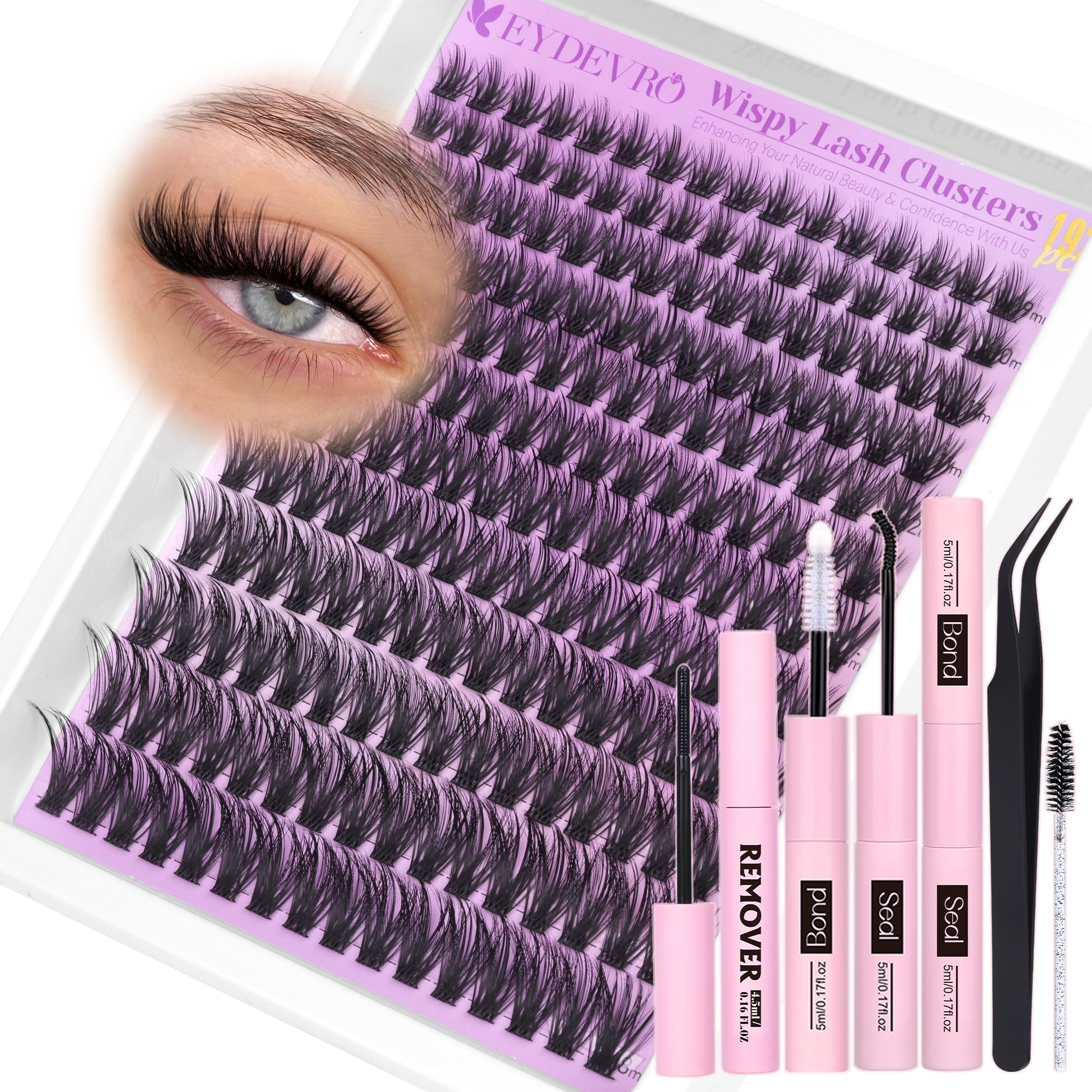 EYDEVRO kit pestanas naturales 9-18mm para look suave.