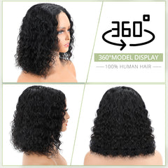 Eyefanniy bob rizado corto con encaje para un estilo compacto y definido