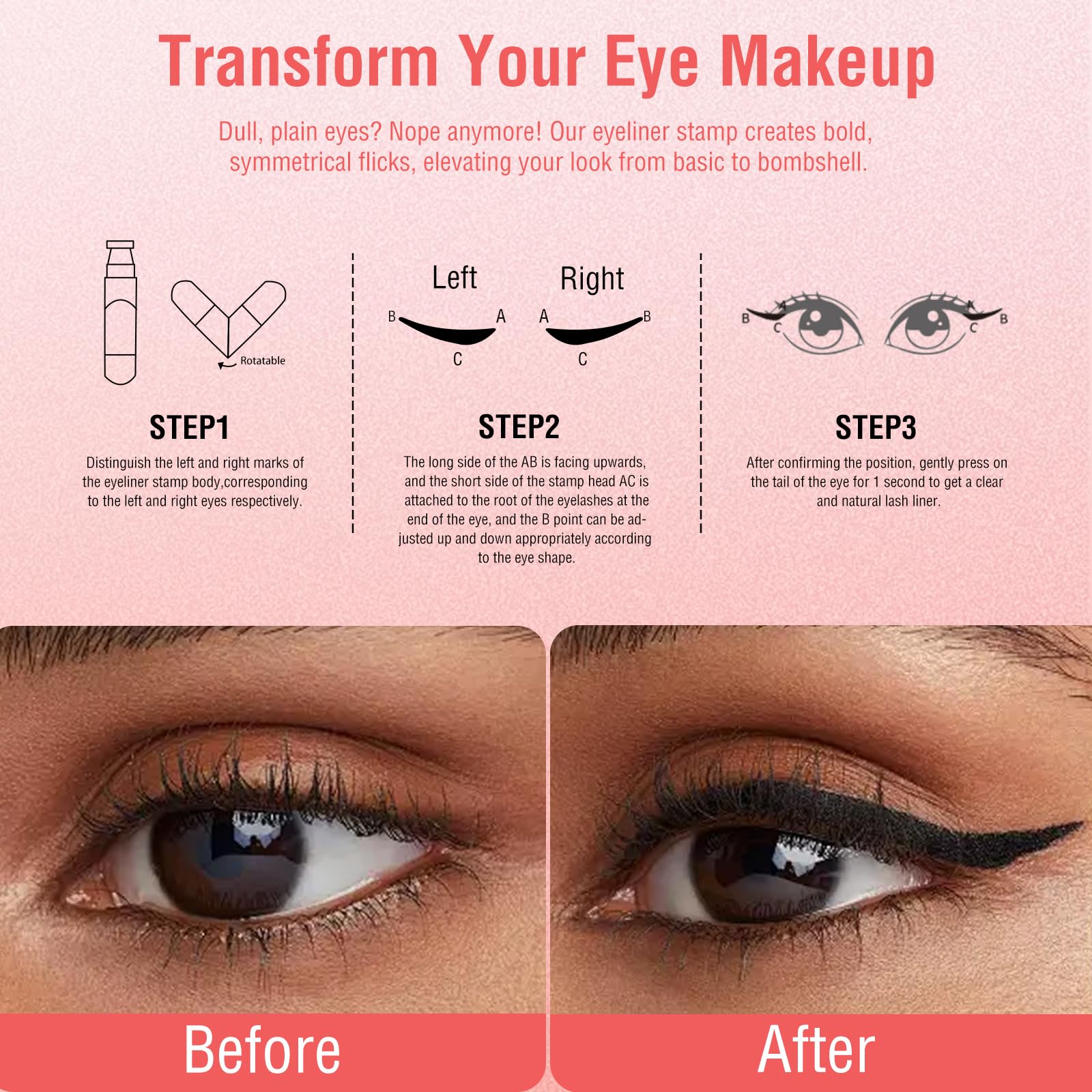 Conjunto delineador-sello: uso versátil como cejas, labios o sombras.