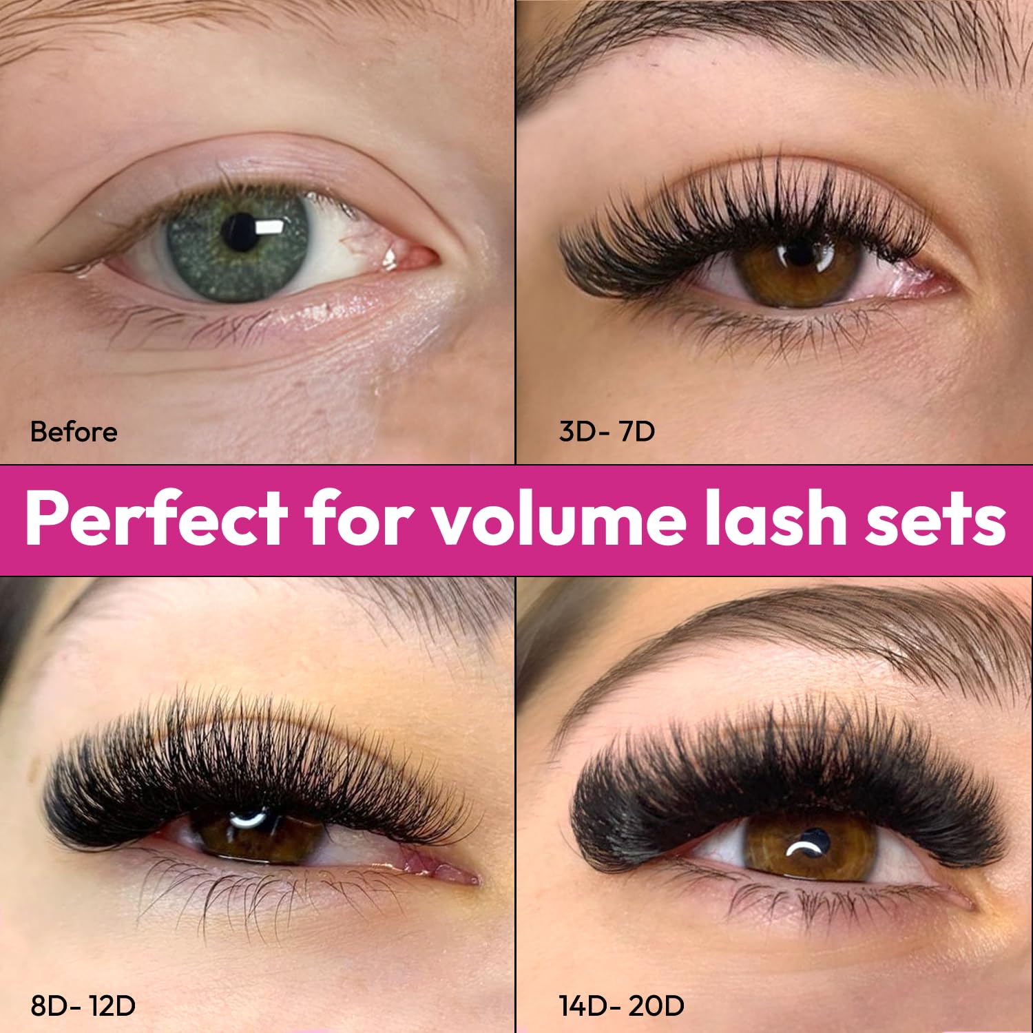 Eyesy Lash Promade Fans livianos para comodidad durante la aplicación.