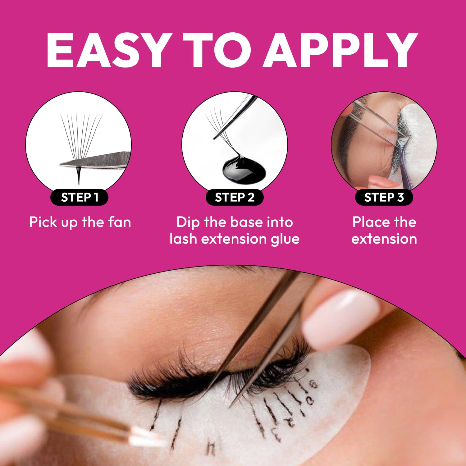 Eyesy Lash Promade Fans en PBT coreano hechos a mano de alta calidad.