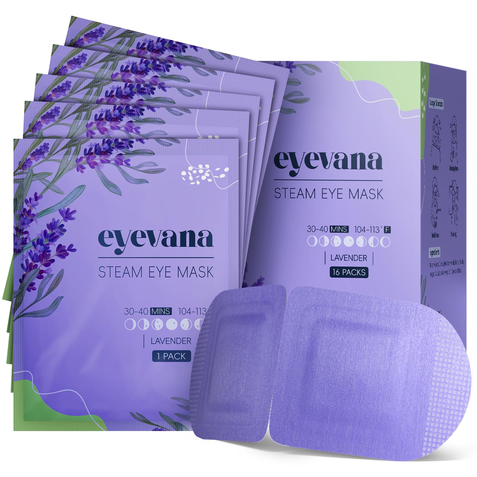 Eyevana mascarilla de ojos vapor caliente para alivio rápido