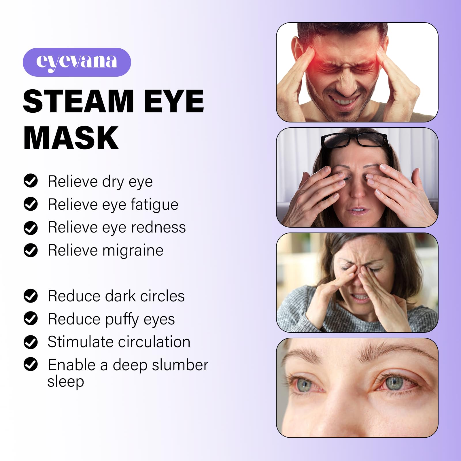 Eyevana textura suave e hipoalergénica para piel sensible