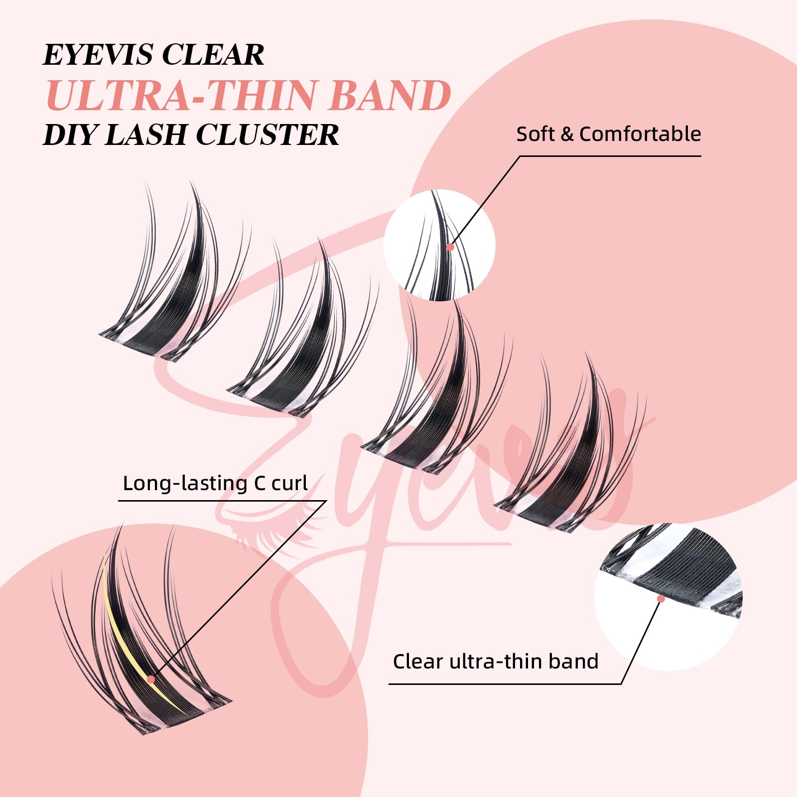 EYEVIS Rizo C para levantar pestañas con efecto dramático y natural.