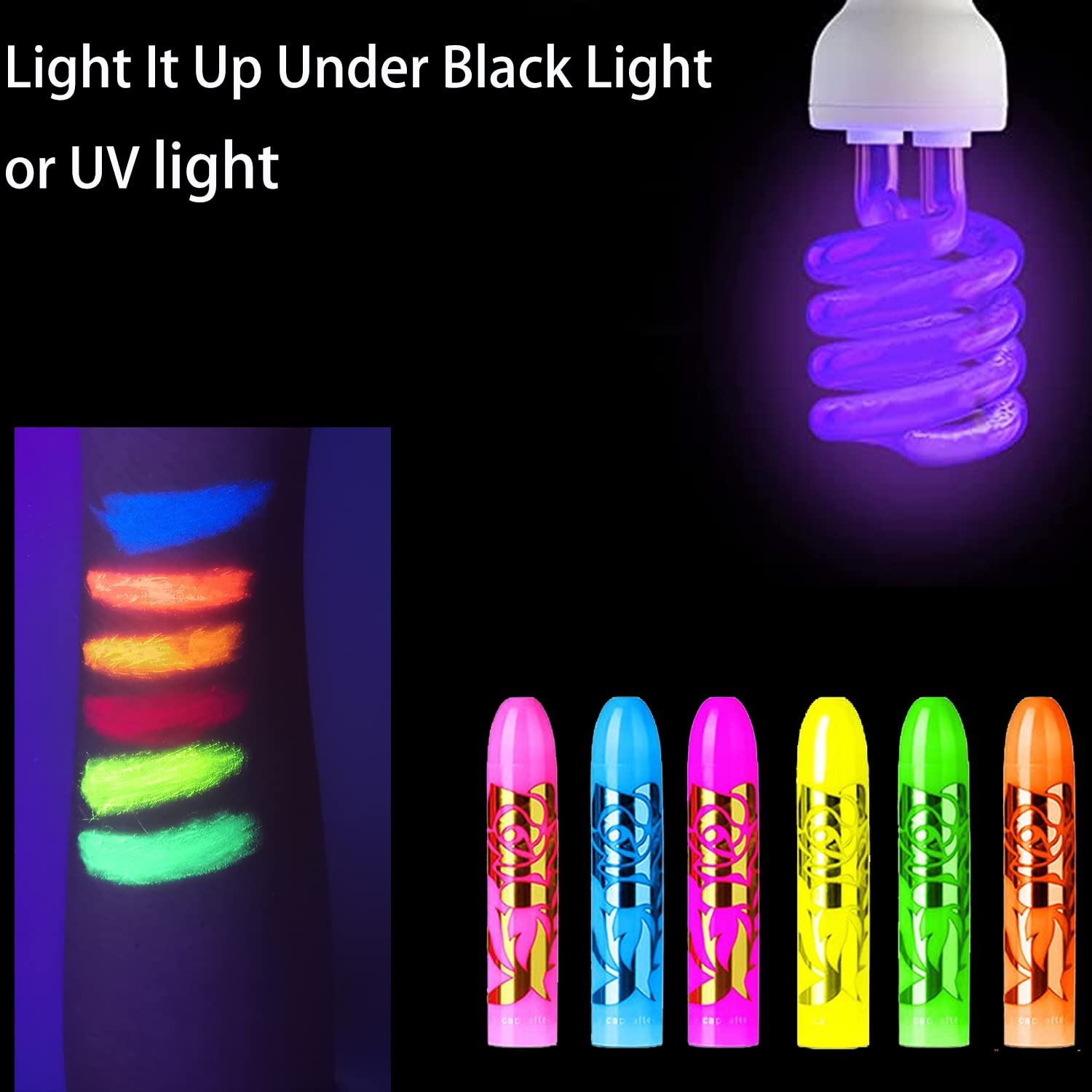 Eyigylyo effet brillance lumière noire néon pour looks éblouissants.