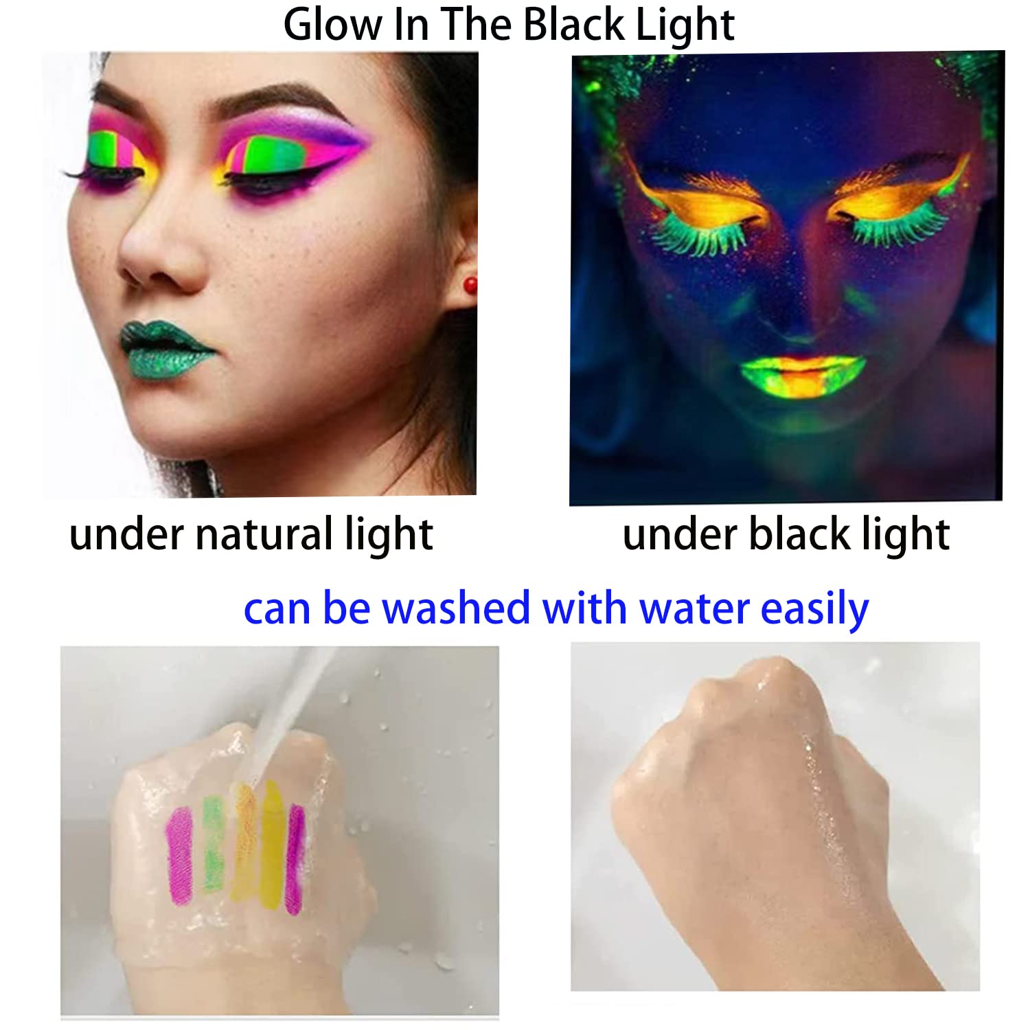 Eyigylyo accessoire fête lumière ultraviolette, parfait pour photos vibrantes.