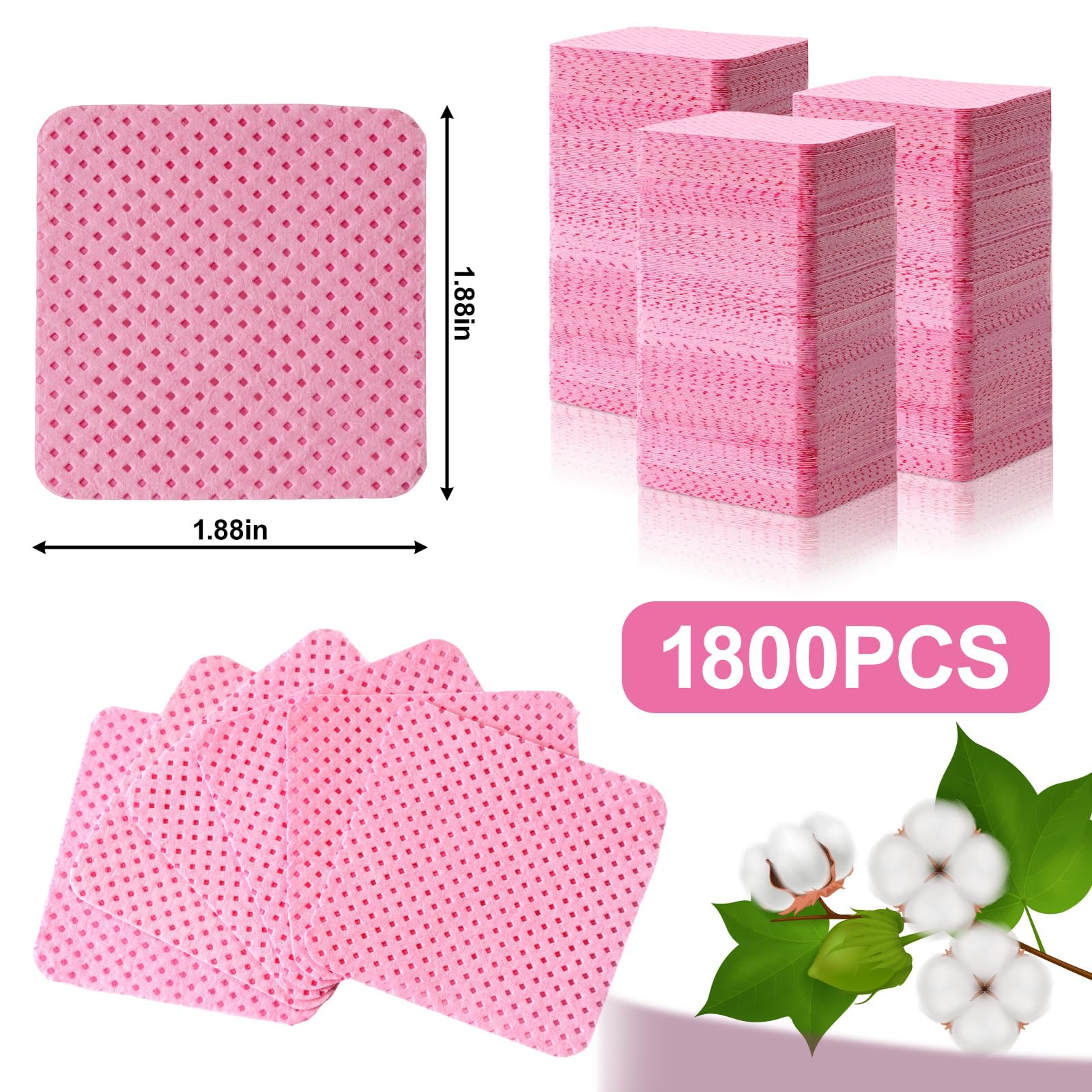 EyvirQic: toallitas para quitar esmalte rosa, rápida absorción y sin pelusas.