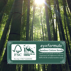 Eyxformula punta de algodón densa en hisopos de 6 pulgadas para aplicación precisa.