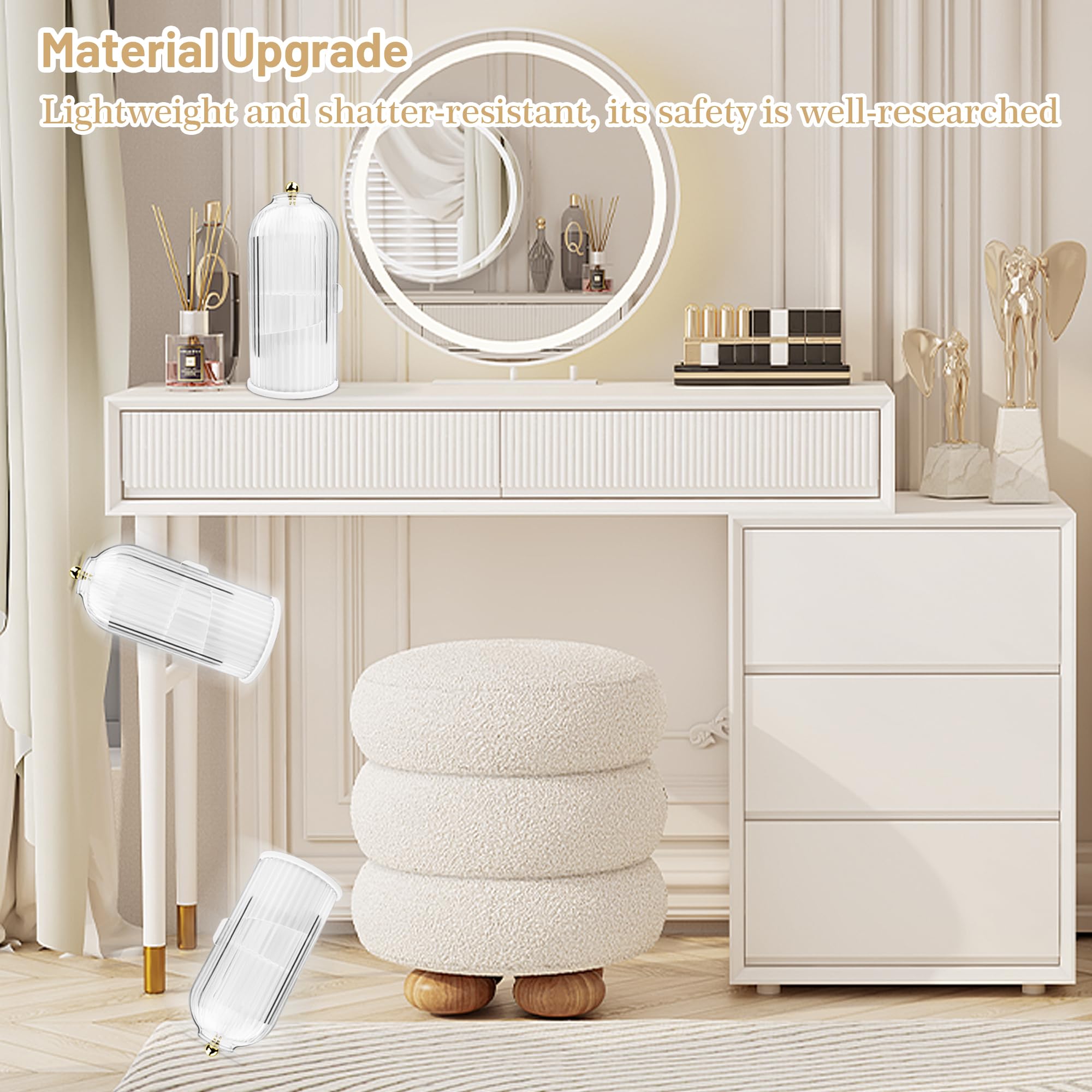 Tocador ordenado con Ezebesta, ideal para rutinas de maquillaje diarias