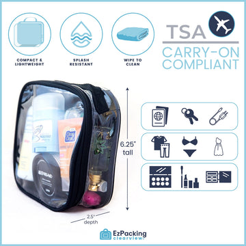 EzPacking cierre resistente en bolsa transparente para viajes.