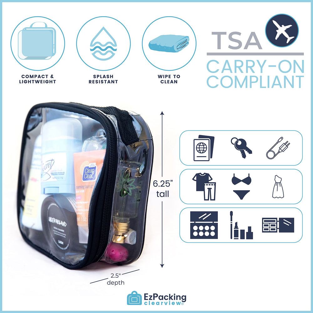 EzPacking cierre resistente en bolsa transparente para viajes.