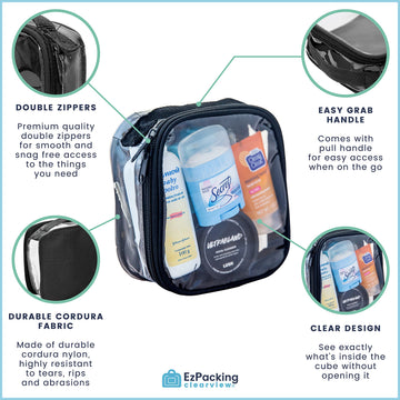 EzPacking easy clean bag can be wiped clean after spills.