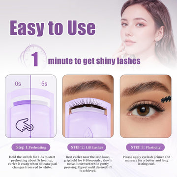 Rizador de pestañas F BOMB ofrece rizos de 24 horas para look duradero.