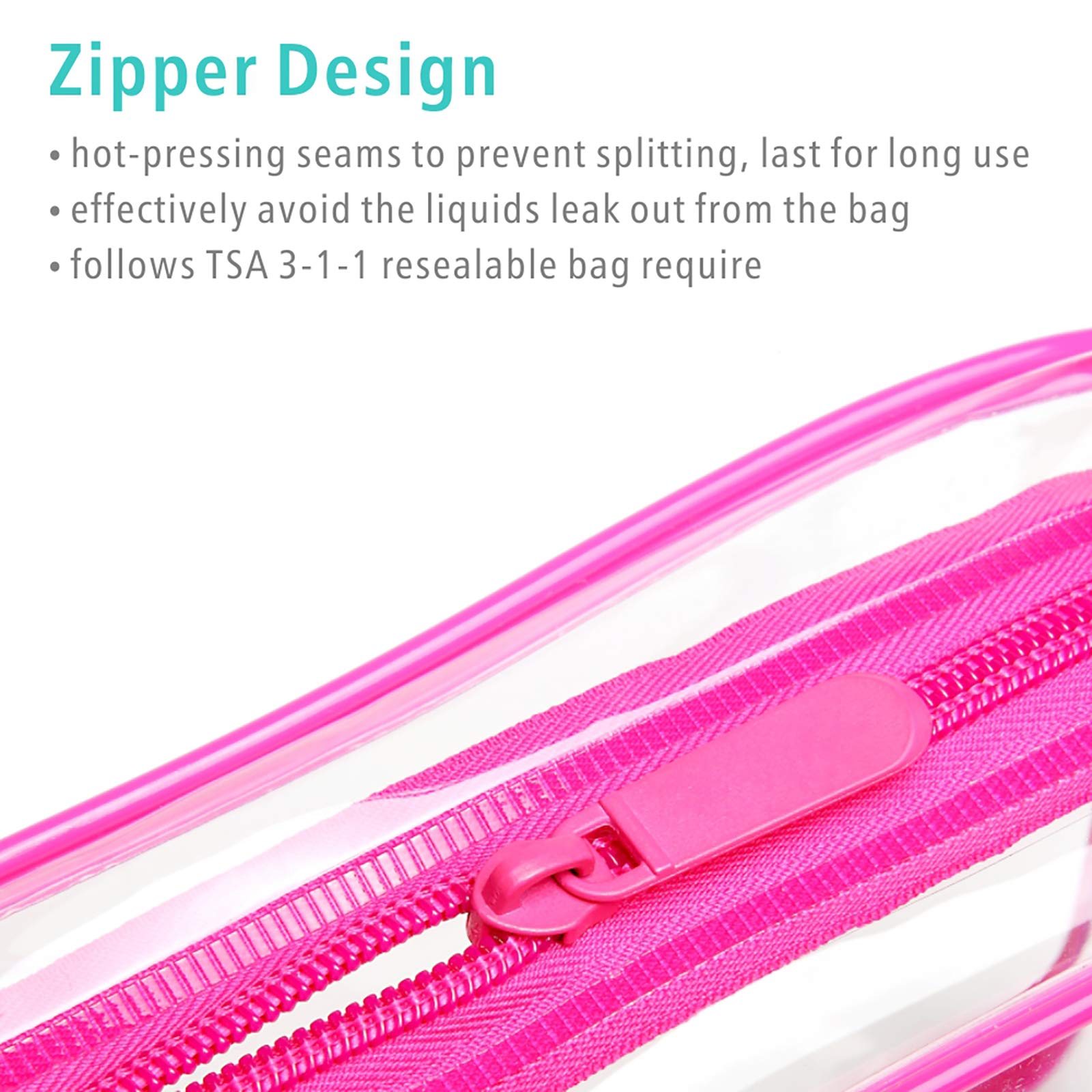 Kit de higiene transparente F-color, visualización instantánea de artículos.